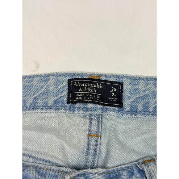 Abercrombie & Fitch Riped Low Rise Slim Boyfriend Jeans Sz 26 - Picture 4 of 6